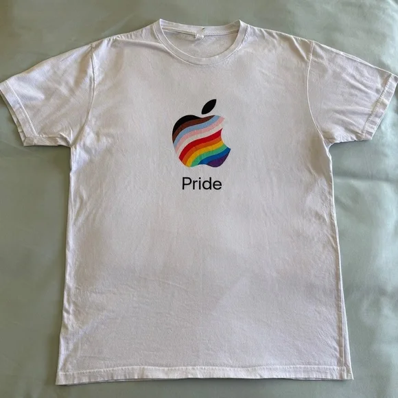 Apple Employee Pride 2022 Rainbow Logo T-Shirt White
